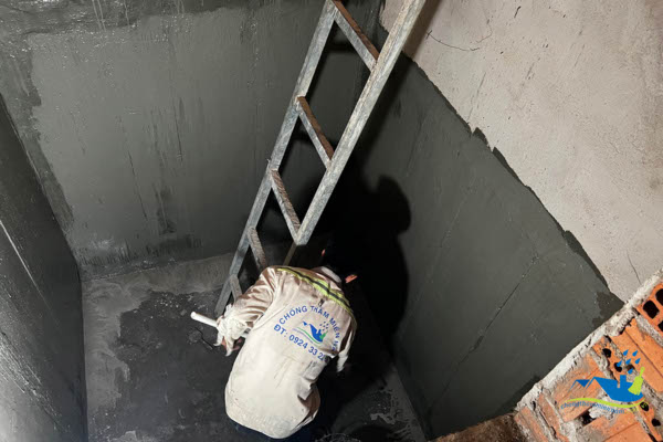 chống thấm ngược hố thang máy bằng tinh thể Penetron