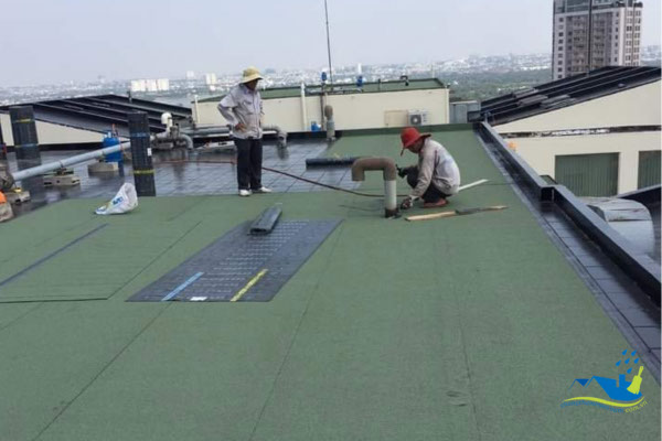 Chống thấm sân thượng đã lát gạch bằng màng khò Sika Bitum tại TPHCMChống thấm sân thượng đã lát gạch bằng màng khò Sika Bitum tại TPHCM