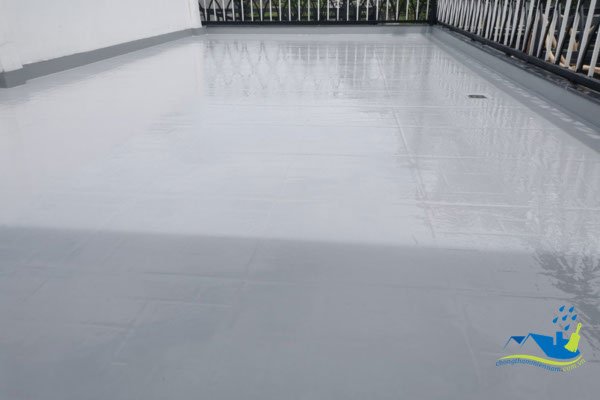 Công trình chống thấm sân thượng đã lát gạch thực tế tại TP.HCM
