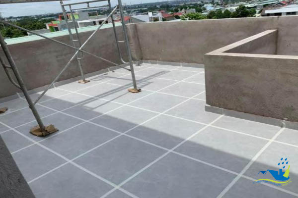 sân thượng sau khi được chống thấm, khô ráo, sạch sẽ