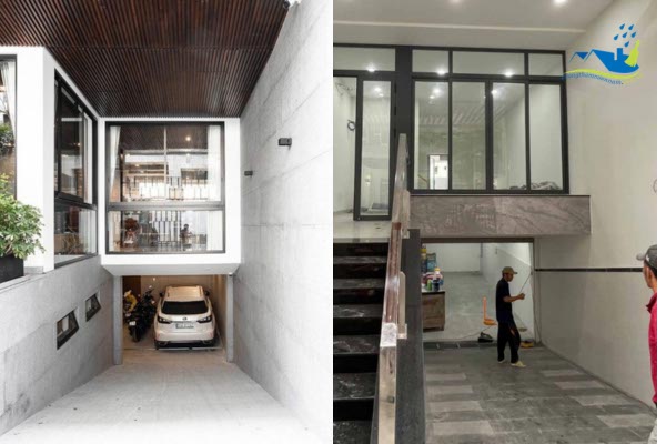 Minh họa tầng hầm toàn phần và nhà bán hầm trong xây dựng nhà phố TP.HCM
