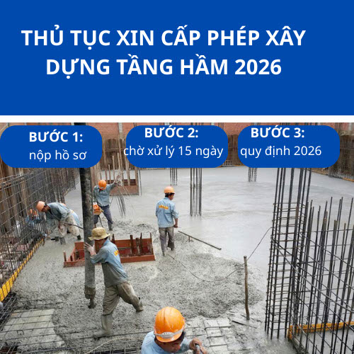 Thủ tục xin phép xây nhà có tầng hầm tại TP.HCM 2026: bước nộp hồ sơ, thời gian xử lý và quy định mới