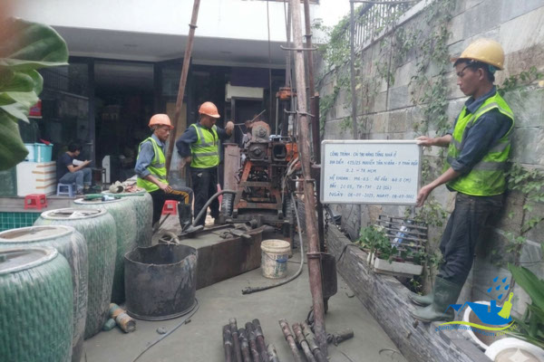 Khoan khảo sát địa chất trước khi xây tầng hầm nhà phố TP.HCM