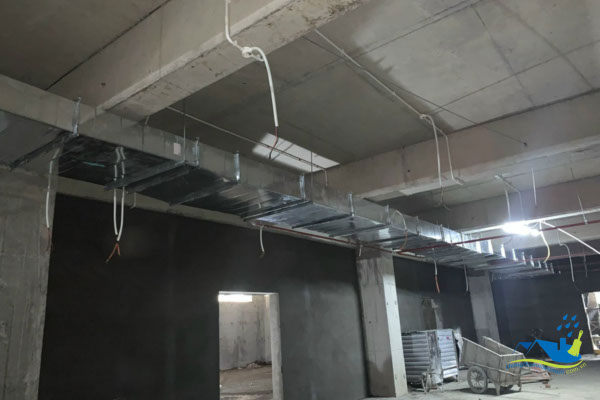 Tầng hầm nhà phố hoàn thiện sau khi thi công